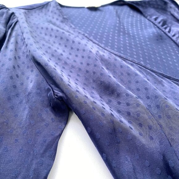 Aritzia Blue Long Sleeve Wrap Cocktail Dress - Picture 9 of 12